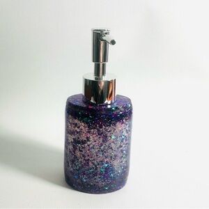 Resin Purple Glitter Soap Dispenser